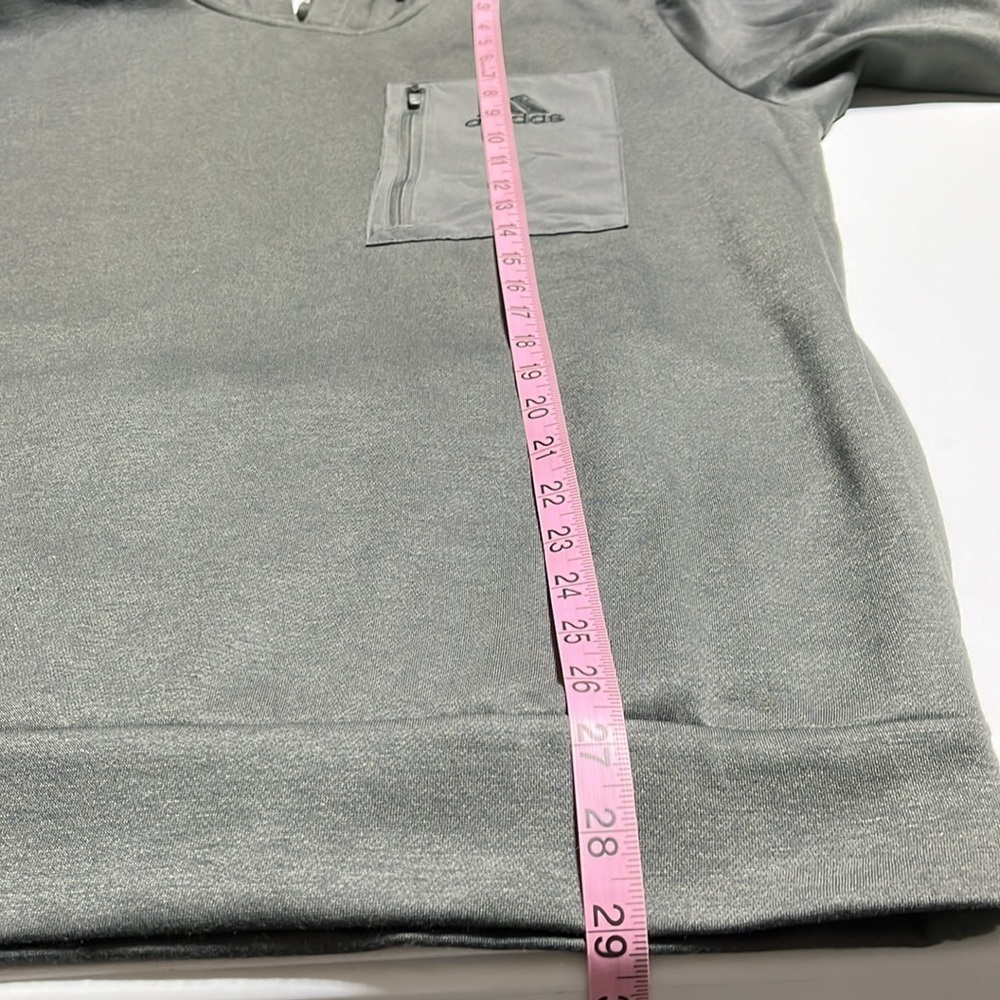Adidas Men's Regular Fit Kangaroo Pockets Hoodie - Gray large - Picture 6 of 8